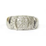 A 9ct white gold diamond ring,