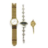 A ladies' chrome plated Jaquet-Droz mechanical bracelet watch, c.1970,