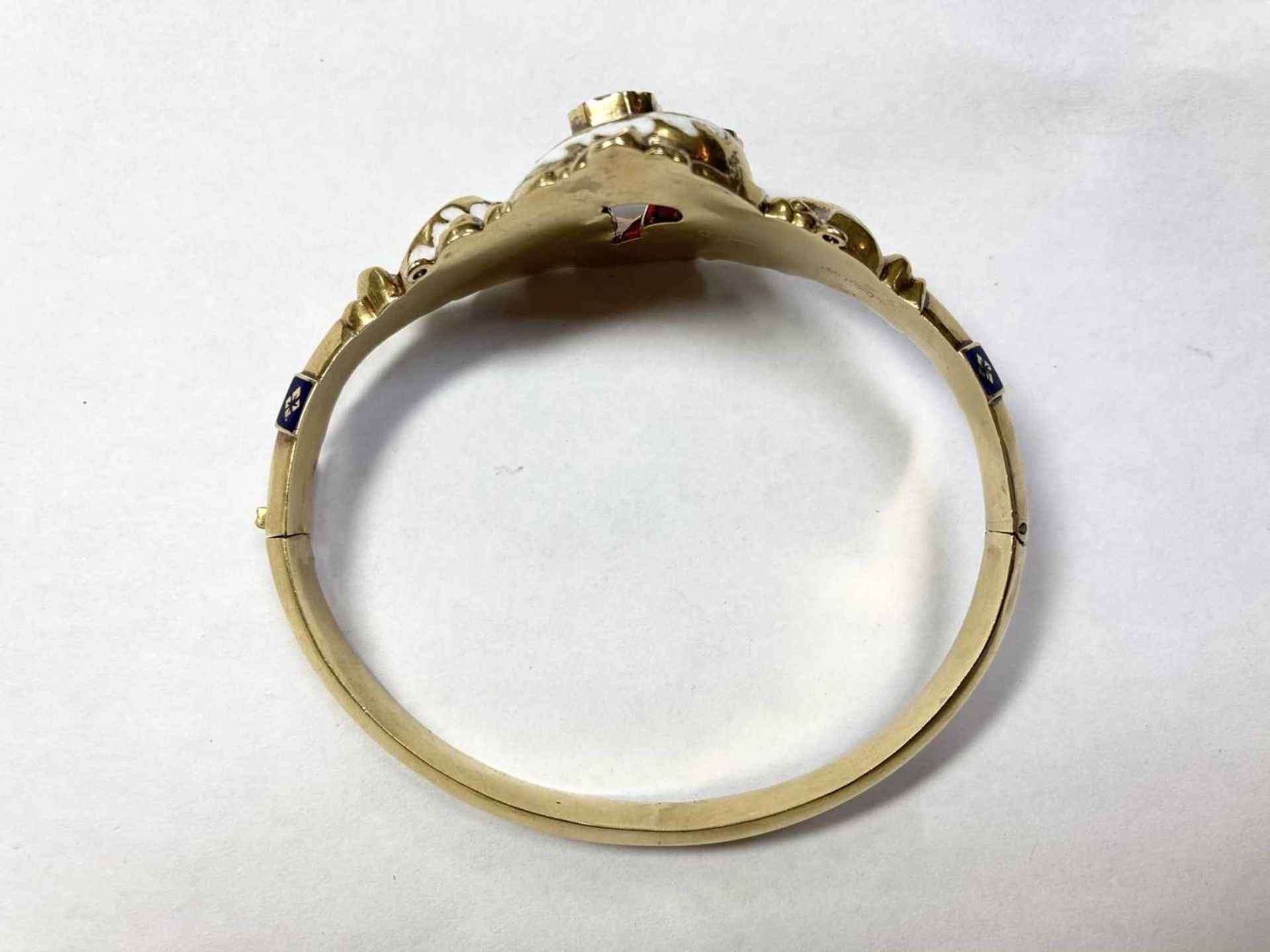 A Swedish gold paste, split pearl and enamel hollow hinged bangle, c.1850, - Image 19 of 19