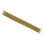 A 9ct gold five row popcorn link bracelet,