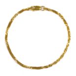 A 22ct gold twisted curb link bracelet,