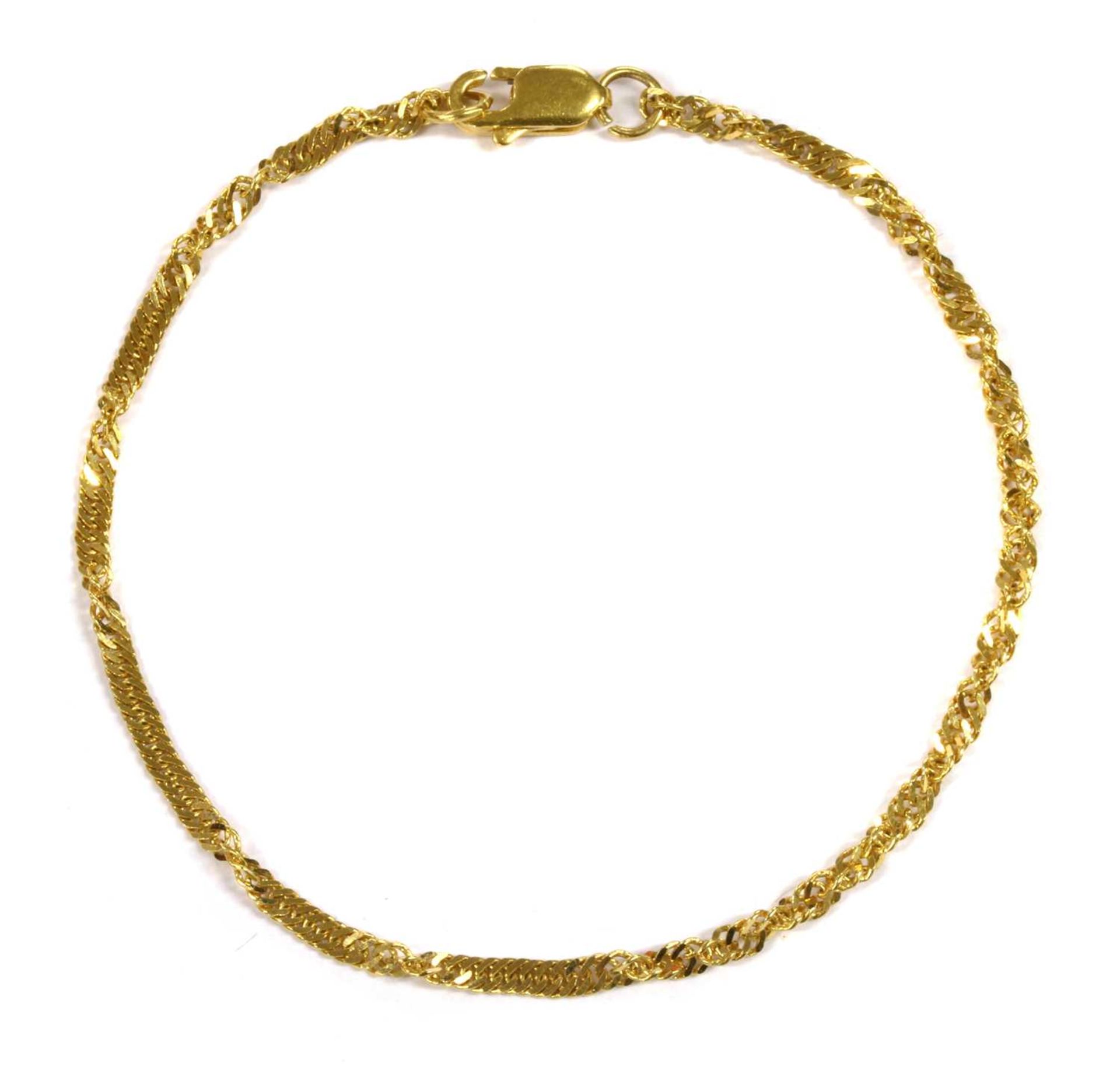 A 22ct gold twisted curb link bracelet,