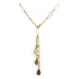 An 18ct gold 'Y' tassel necklace,