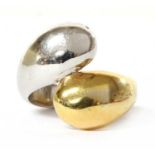 A two colour gold ring,