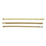 A 14ct gold double curb link chain,