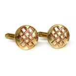 A pair of Welsh 9ct yellow and rose gold cufflinks, by Clogau,