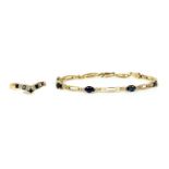 A 9ct gold sapphire bracelet,