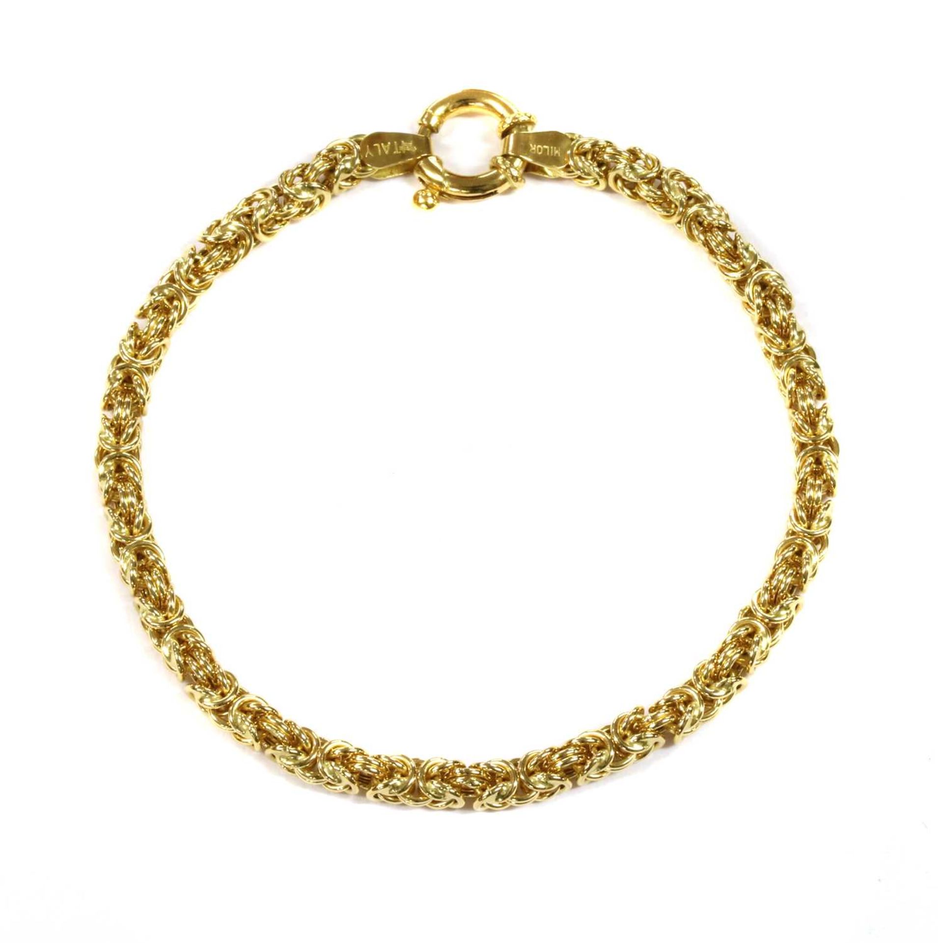 An 18ct gold Byzantine link bracelet,