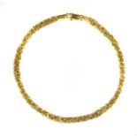 An 18ct gold hollow Byzantine link bracelet,