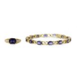 A 9ct gold iolite bracelet,