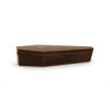 A miniature rosewood coffin