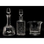 A facet cut glass decanter,