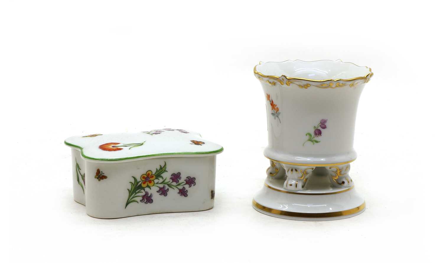 An early 20th century Meissen porcelain miniature comport,