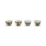 A collection of four Chinese famille rose teacups,
