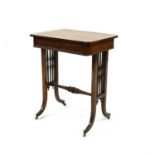 A George IV rosewood work table in the manner of Gillows,