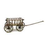 A vintage wooden dog cart,