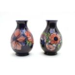 A pair of William Moorcroft 'Anemone' vases,