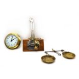 A brass cased ships clock,