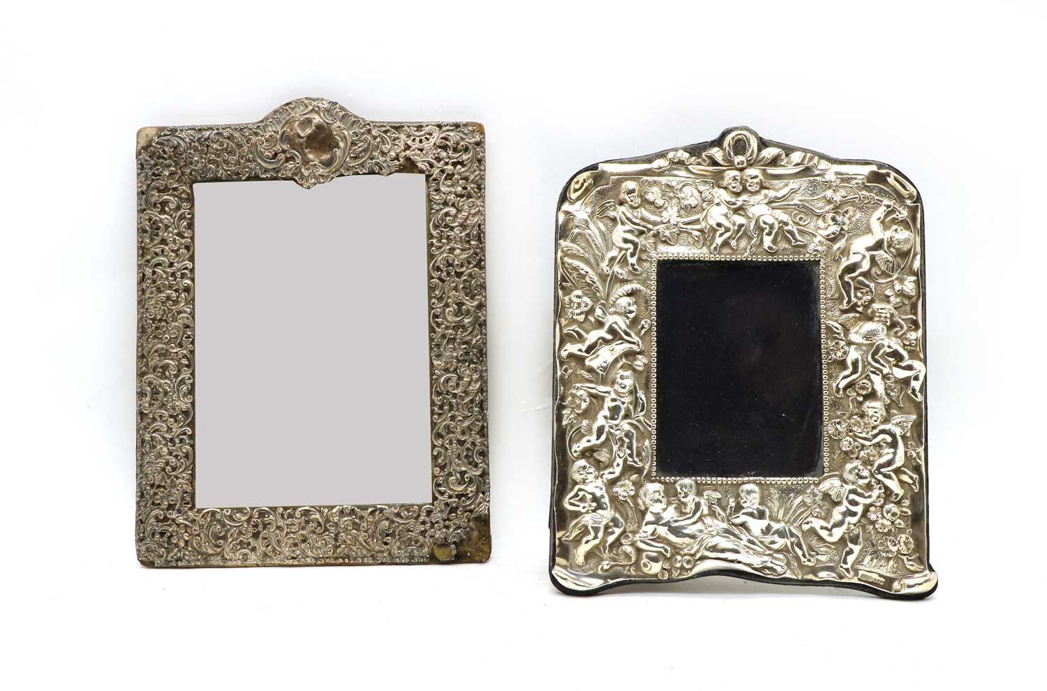 An Edwardian silver dressing mirror,