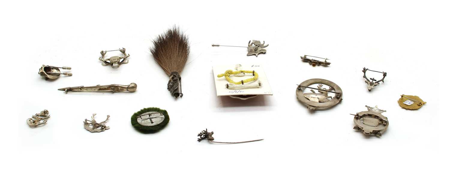 Ten various metal brooches and cap badges, - Image 2 of 2