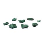 A quantity of malachite carvings,