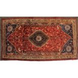 A hand knotted Hamadan rug,