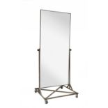 An 'industrial' steel dressing mirror,