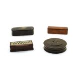 Four 19th century snuff boxes