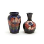 Two Walter Moorcroft 'Anemone' Miniature Vases,