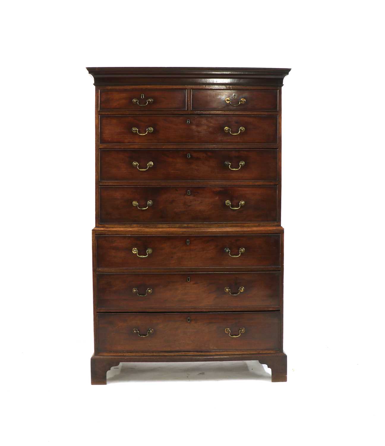 A George III mahogany chest on chest,