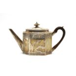 A George III silver teapot,