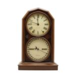 An American walnut cased calendar clock,