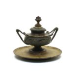 A Continental bronze ink stand,