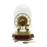 A 19th century brass skeleton clock,
