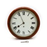 A 19th century mahogany drop dial wall clock,