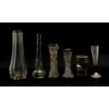 A collection of silver topped specimen vases and other similar,
