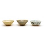 Three Chinese glazed porcelain bowls,