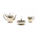 A Dutch silver three piece tea set,