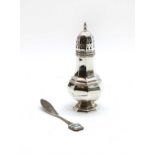 A silver sugar castor,