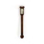 A George III design mahogany stick barometer,