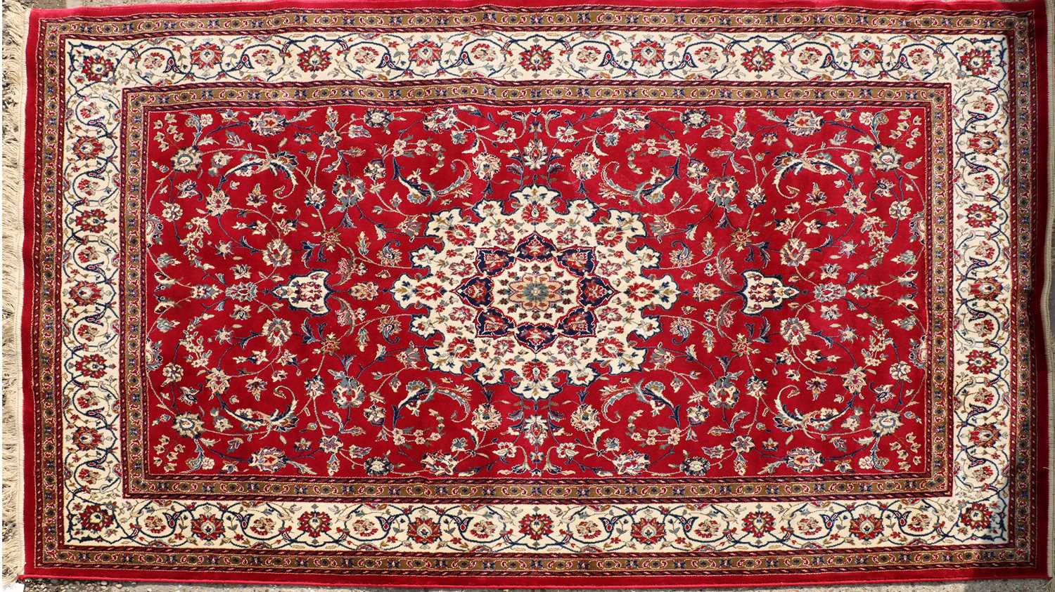 A modern machine-made Kashmir rug,