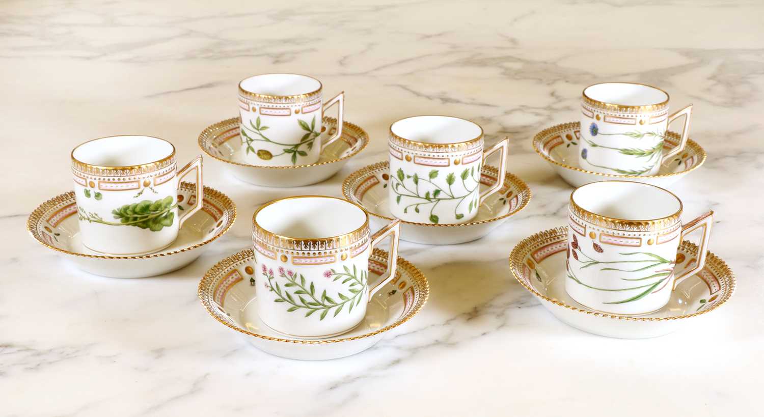 A Royal Copenhagen 'Flora Danica' coffee service,