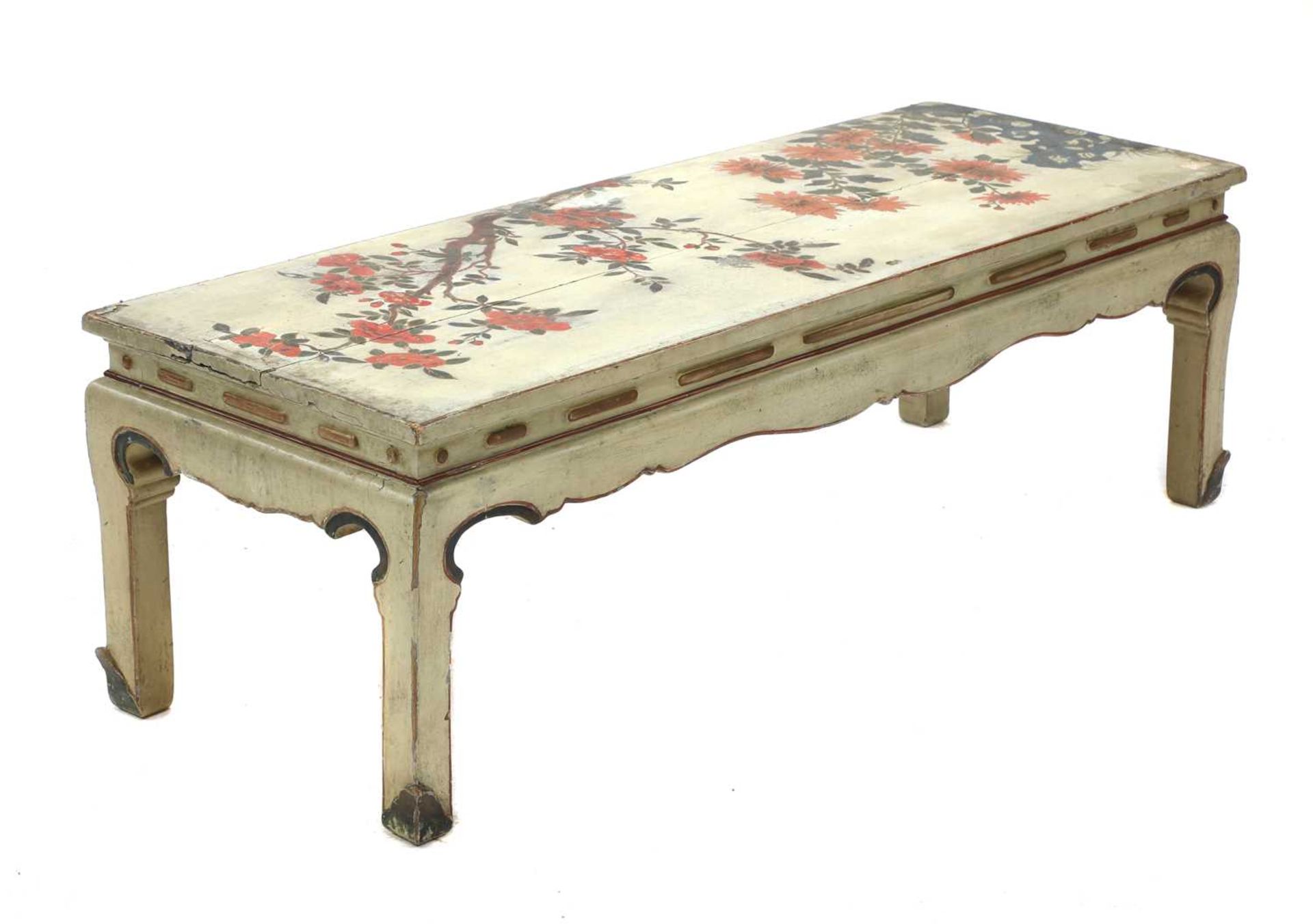 A lacquered and painted Chinese-style low table
