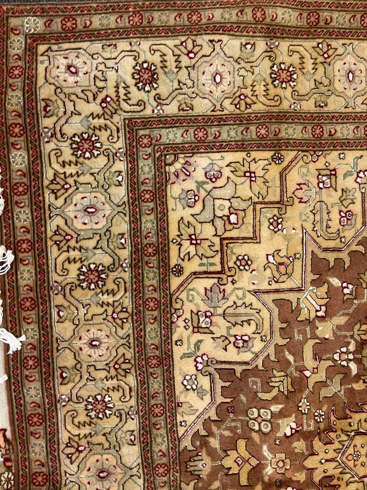 A fine Persian silk inlaid Tabriz rug, - Image 10 of 13