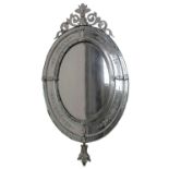 A Venetian etched glass mirror,