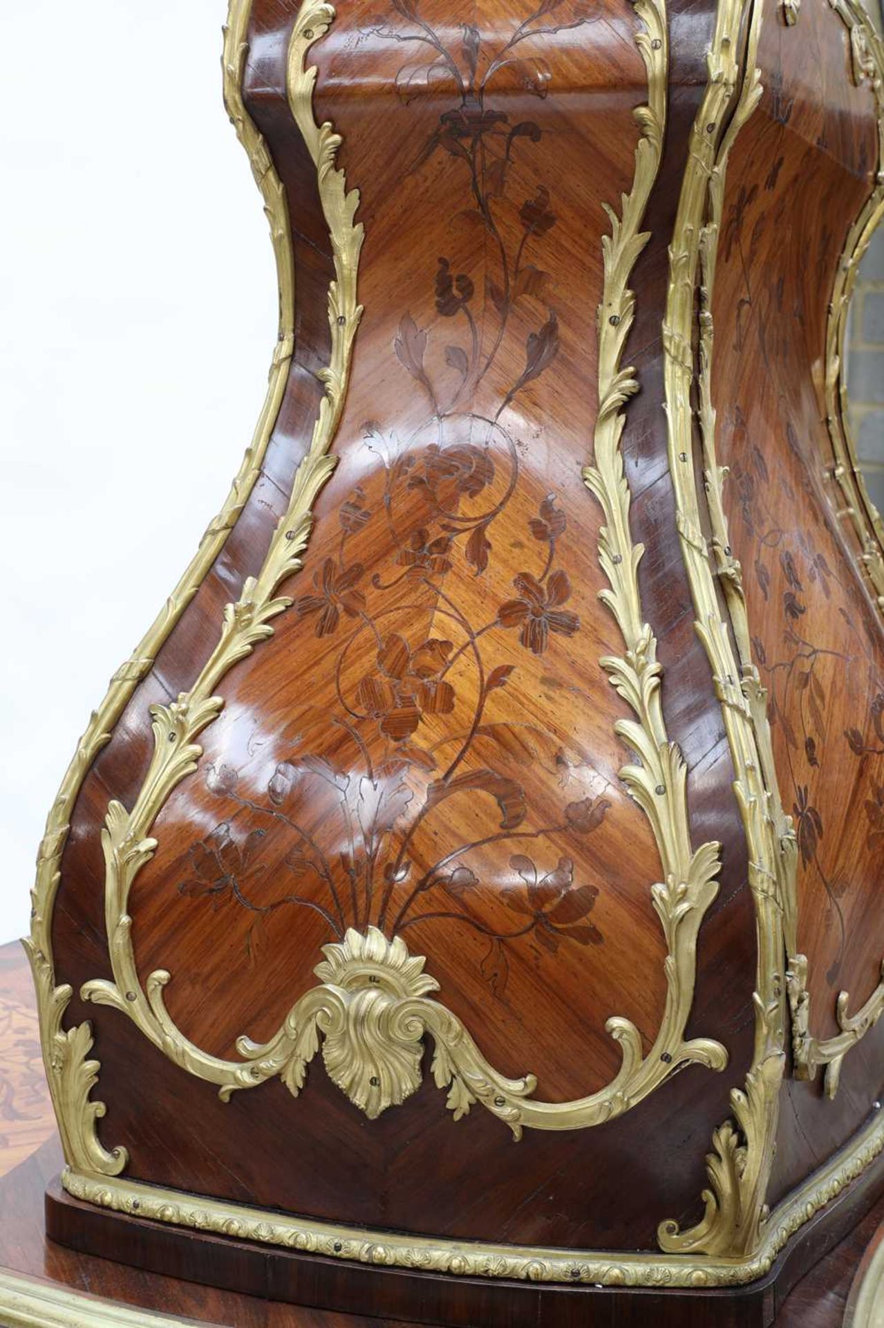 An extraordinary Louis XV-style rosewood marquetry and gilt-bronze writing table and cartonnier, - Image 4 of 11