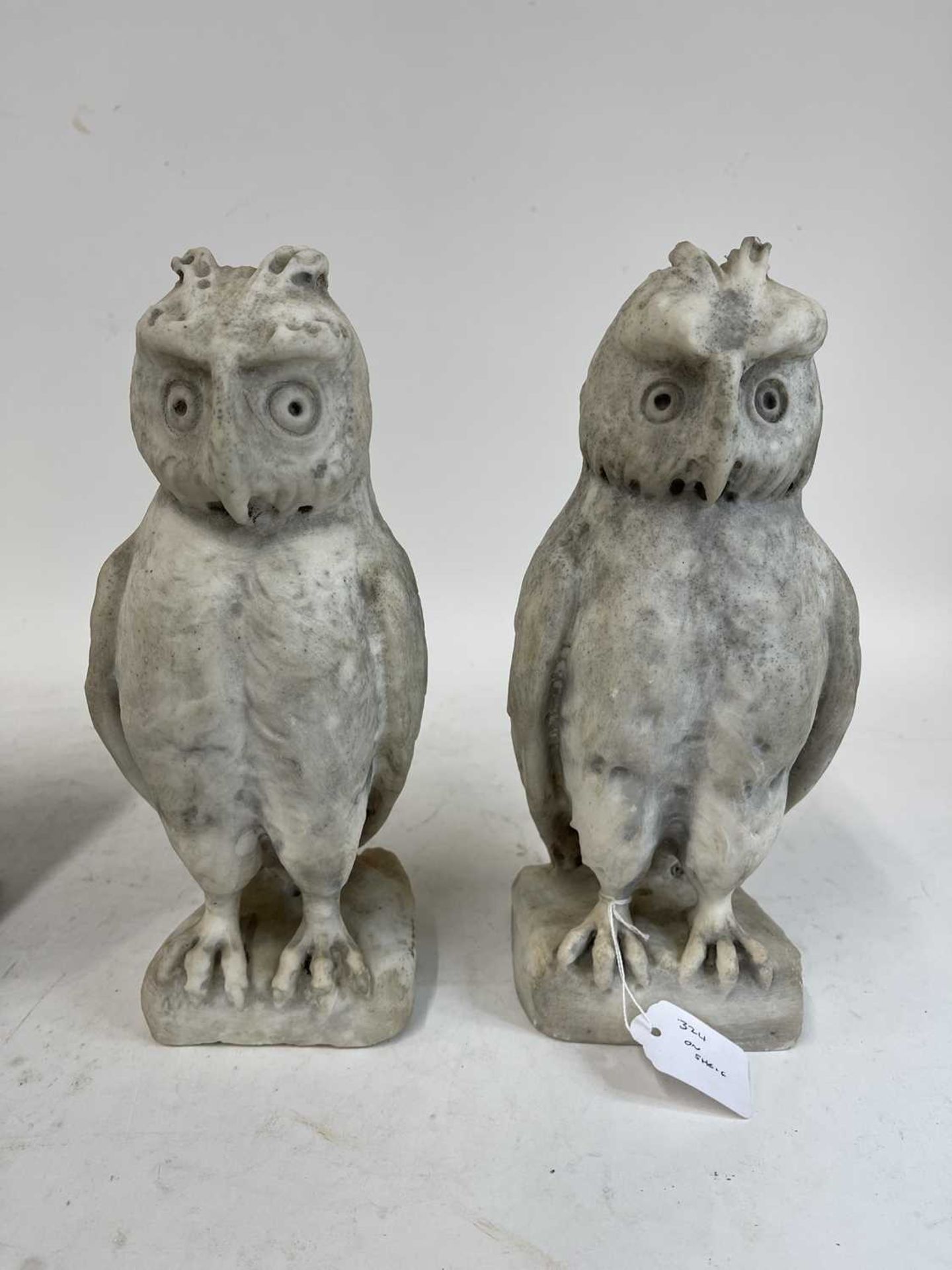 A pair of carved marble owls - Image 27 of 35