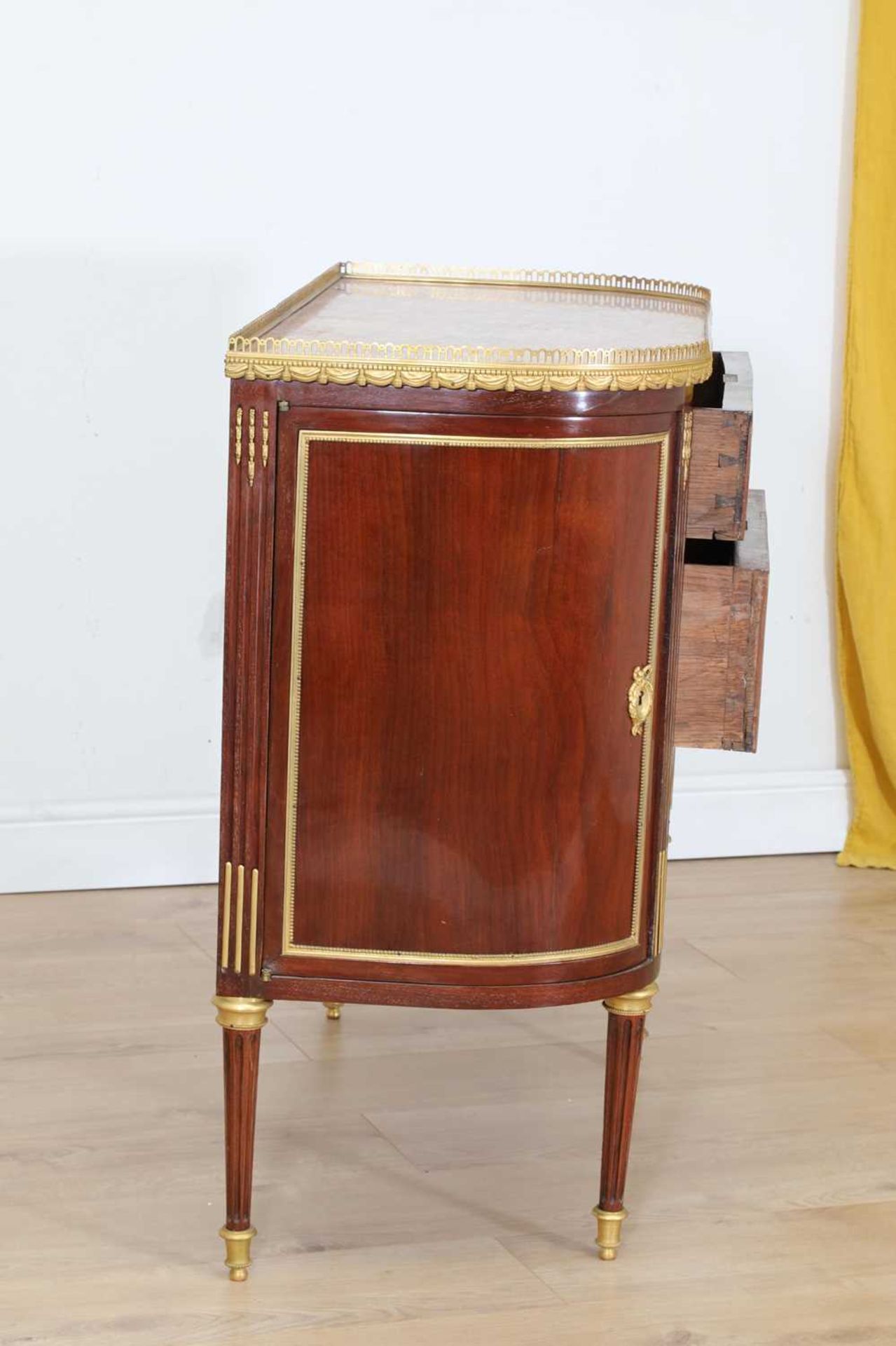 A French Louis XVI-style mahogany and ormolu mounted commode, - Image 5 of 7