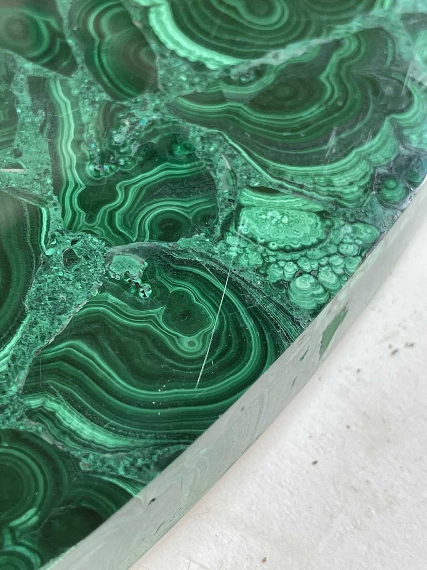 A near pair of malachite tabletops, - Image 15 of 55