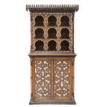 A Moorish hardwood cabinet,